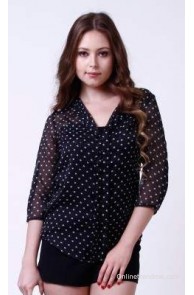 Thegudlook Casual 3/4 Sleeve Printed Women's Top